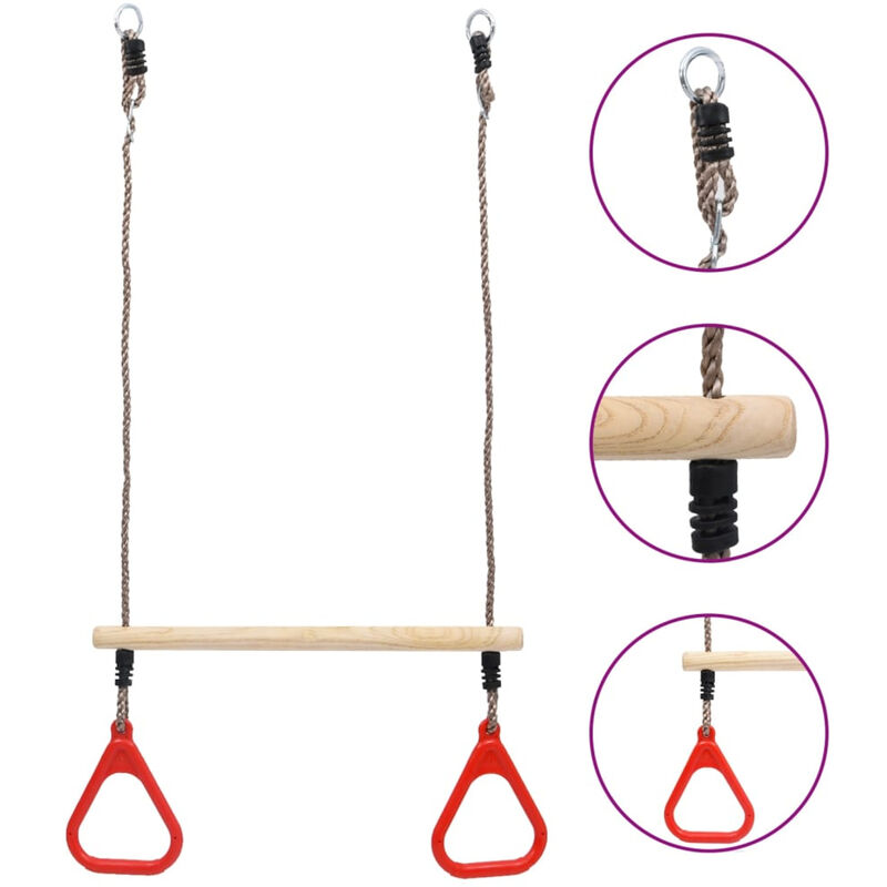 

Columpio trapecio con anillas