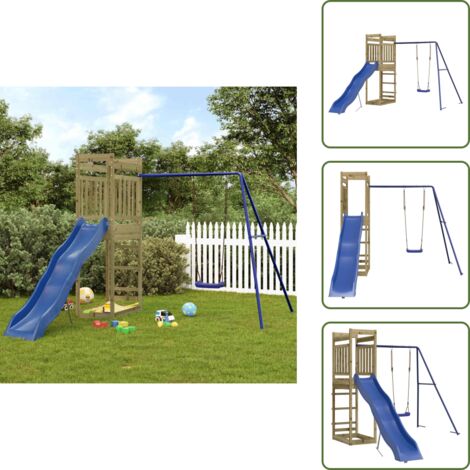 Columpio - vidaXL Parque infantil de exterior madera de pino impregnada - Madera de pino impregnada