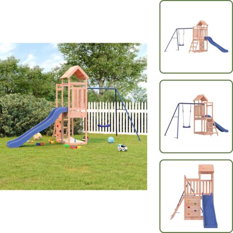 Columpios para niños - vidaXL Parque infantil de exterior madera maciza Douglas - Juegos al aire libre