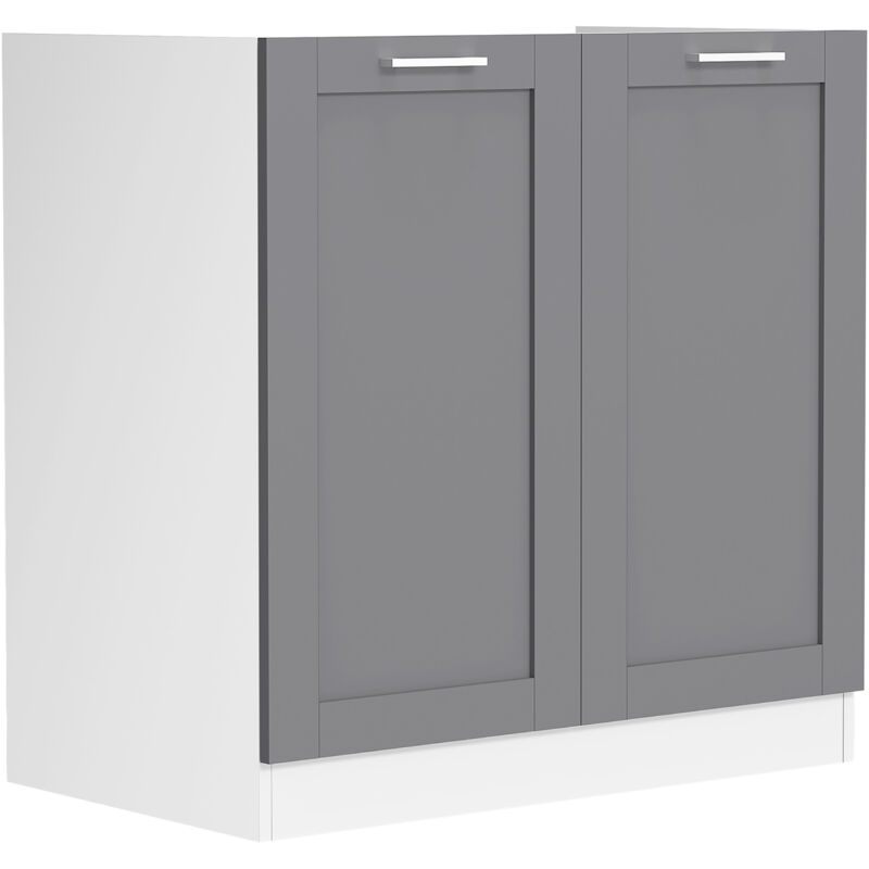 Ebuy24 - Colura Küchenunterschrank Für Waschbecken 80 Cm 2 Türen Anthrazit Grau, Weiß.