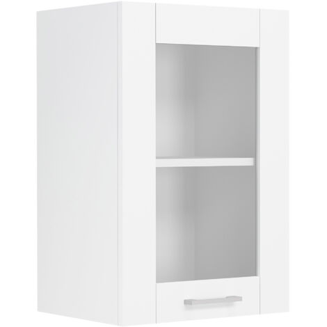 Colura Küchenoberschrank 40 cm 1 Glasstür weiß.