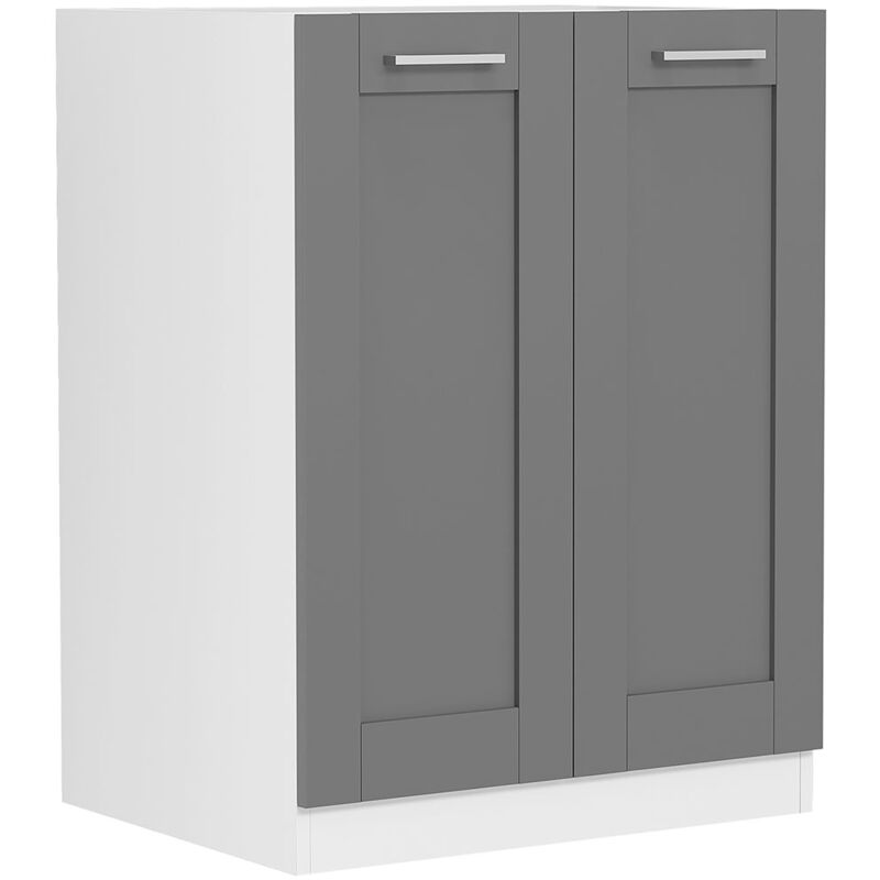 Ebuy24 - Colura meuble bas de cuisine 60 cm 2 portes gris anthracite, blanc.