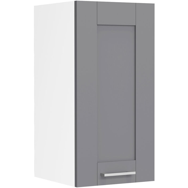 Colura meuble haut de cuisine 30 cm 1 porte gris anthracite, blanc.