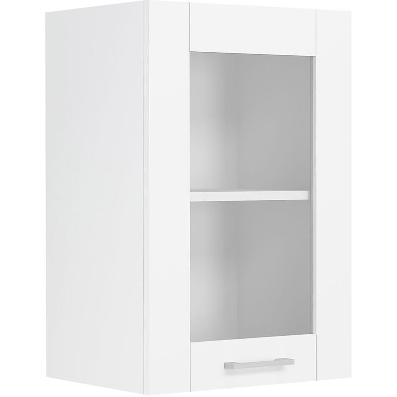 Colura meuble haut de cuisine 40 cm 1 porte en verre blanc.