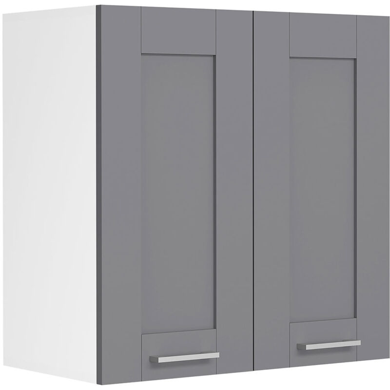 Colura meuble haut de cuisine 60 cm 2 portes gris anthracite, blanc.