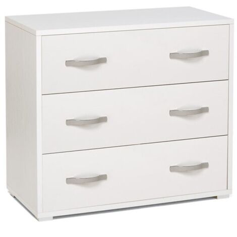 Com da camera con 3 cassetti Bianco in legno nobilitato 91x45xH 81 cm