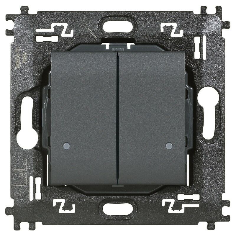 

Comando doble de iluminacion inalambrico Bticino L4003DCW serie Livinglight with Netatmo color Antracita