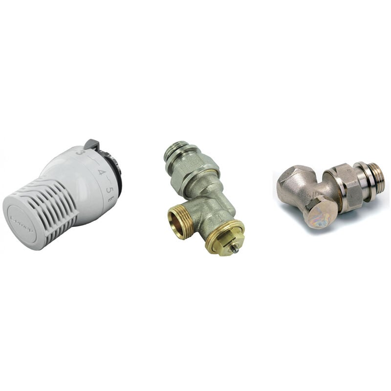 Kit thermostatique sensity équerre inverse 1/2JT - Inclus tête thermostatique Sensity M30 + corps thermostatique Kv réglable + raccord de réglage