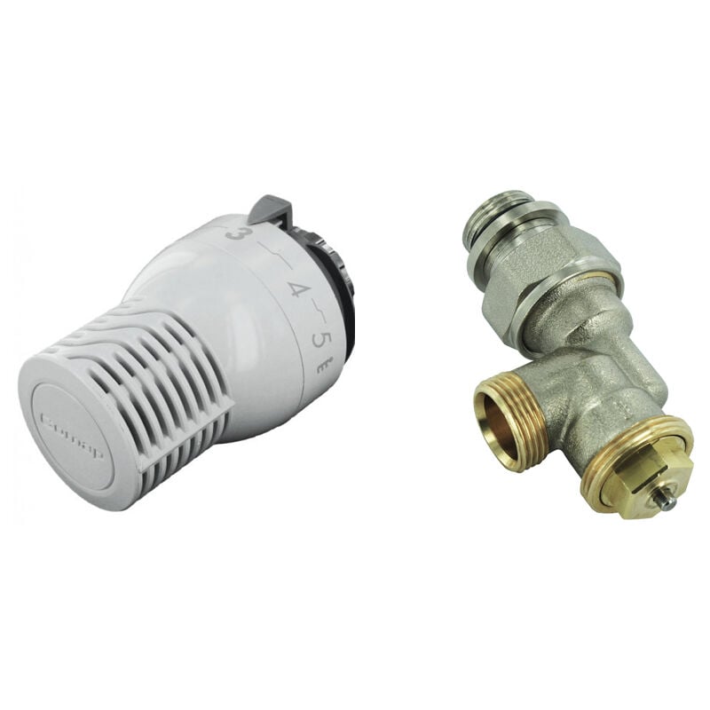 Kit thermostatique sensity équerre inverse 1/2JT - Inclus tête thermostatique Sensity M30 + corps thermostatique Kv réglable - RK857424 - Comap