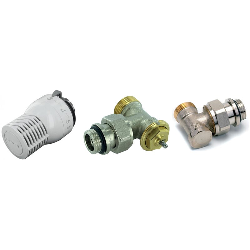 Kit thermostatique sensity équerre M22 1/2JT - Inclus tête thermostatique Sensity M30 + corps thermostatique Kv réglable + raccord de réglage