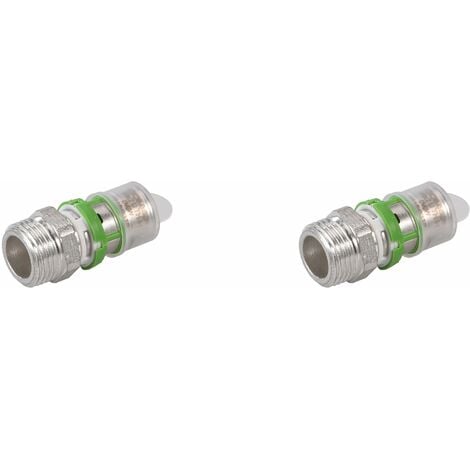 COMAP Manchon droit mâle filetage cylindrique métallique pour tubes multicouche à sertir - 16x2-1/2 - Raccords MultiSkin - Vendus par 2 - 7243CW1612