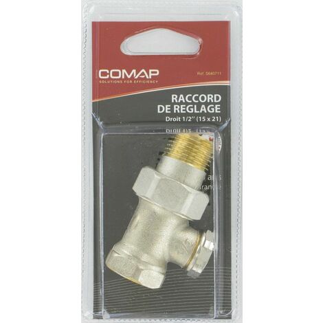 COMAP Raccord de réglage pour isolement et réglage du Kv - Droit 1/2" (15x21) - S640711