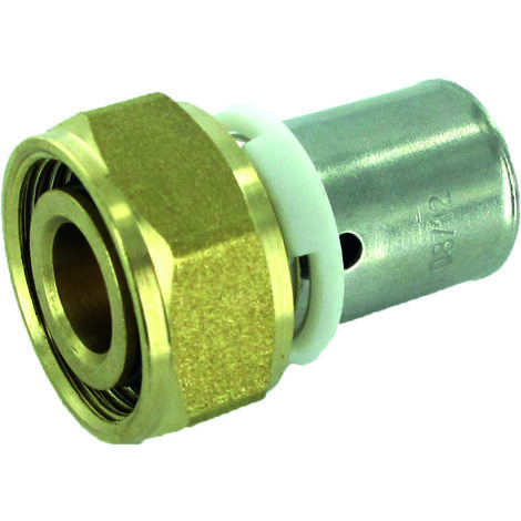 COMAP Raccords droits pour tubes PER à sertir écrou libre avec joint torique - Diamètre ⌀16x1,5 - Série E et M22 - PexPress - 7359030U