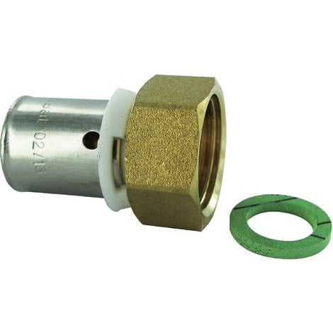 COMAP Raccords droits pour tubes PER à sertir écrou libre - Diamètre ⌀16x1,5 mm - Femelle 1/2" (15x21) - PexPress - S7359304U