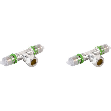 Comap – Té à sertir et à compression cuivre 16x2 pour tubes multicouche – Raccord étanche avec technologie Visu-Control – 7130JW161516