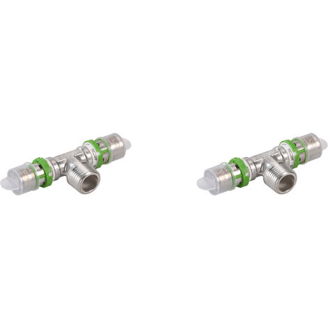 COMAP Té à sertir métallique mâle à visser pour tubes multicouche - 20x2-3/4-20x2 - Raccords MultiSkin - Vendus par 2 - 7132GW203420