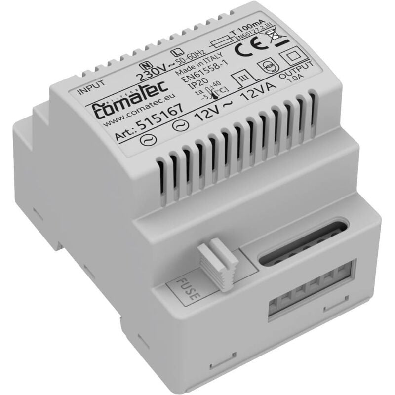 TBD201212F4 Alimentation rail din 12 v/ac 1 a 12 va Contenu 1 pc(s) - Comatec
