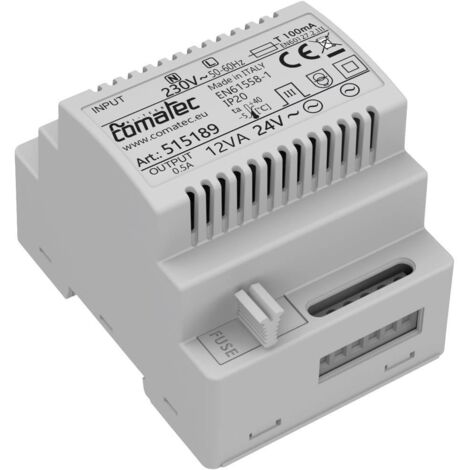 Comatec TBD201224F4 Alimentation rail DIN 24 V/AC 0.5 A 12 VA Contenu 1 pc(s)