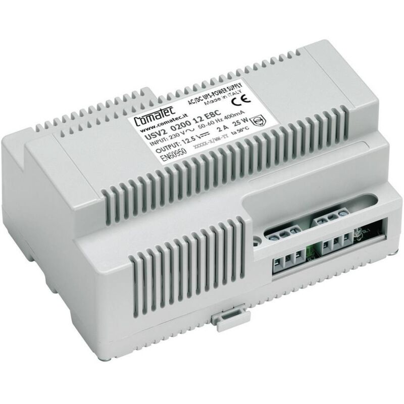Alimentation 100 à 240 V AC - 12 V DC 2 A rail DIN Comatec USV2 avec secours batterie externe