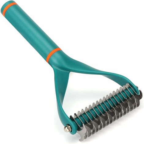 Comb for Dogs and Cats, Professional Dog Grooming Comb and Long-Haired Dog Brush, Double-Sided Stainless Steel Grooming Rake, for Long-Haired Dogs and Cats, Brush