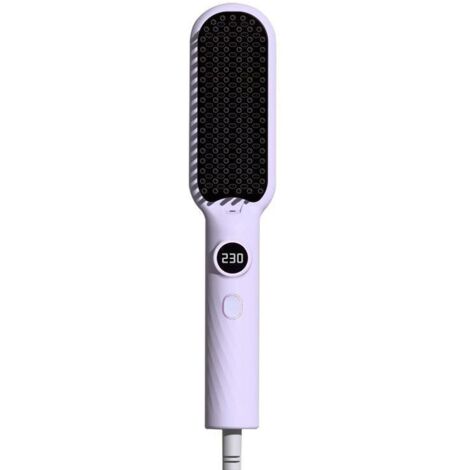 Comb - Hair Straightener - Hot Comb - Electric Hair Comb - Ionic Hair Straightener - 5 Adjustable Temperature Settings - Rapid Heating - Anti-Scalding - Purple