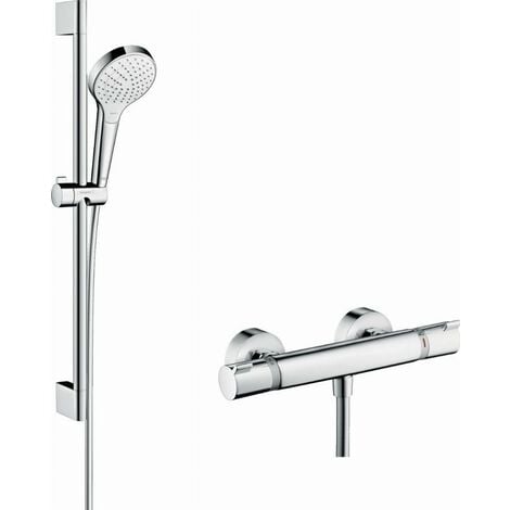 Combi douche HANSGROHE Croma Select S Vario 65cm Ecostat Comfort blanc/chrome - 27013400