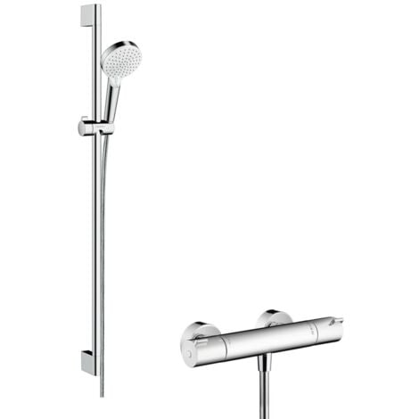 Combi HANSGROHE Crometta Vario 65 cm Ecostat 1001 CL blanc/chromé - 27812400