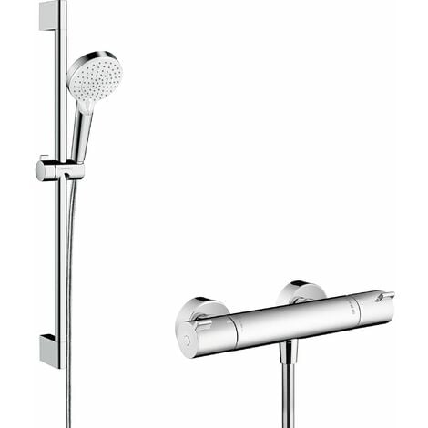 Combi HANSGROHE Crometta Vario 65 cm Ecostat 1001 CL blanc/chromé - 27812400