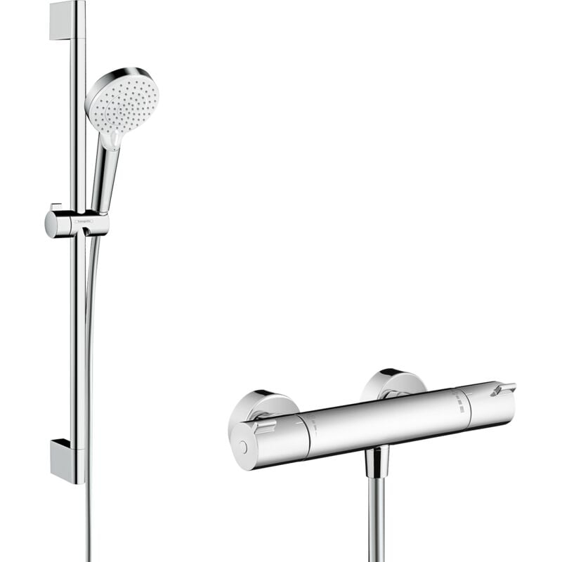 Combi Hansgrohe Crometta Vario 65 cm Ecostat 1001 cl blanc/chromé - 27812400
