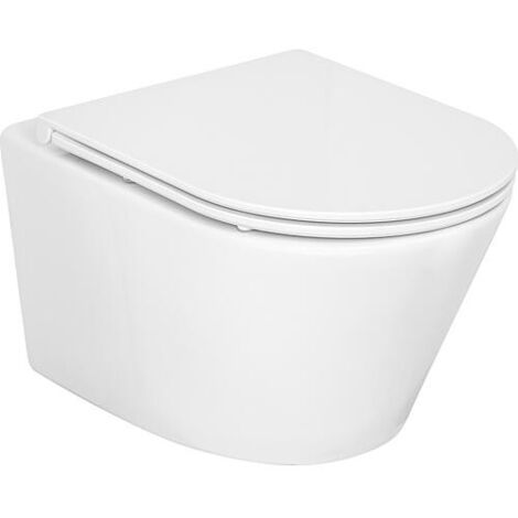 Combi-Pack Amur WC mural à fond creux sans bride et abattant WC sandwich Edoma