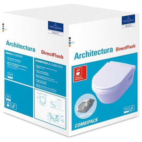Combi-Pack ARCHITECTURA avec WC à paroi profonde DirectFlush et WC-Si blanc VILLEROY & BOCH
