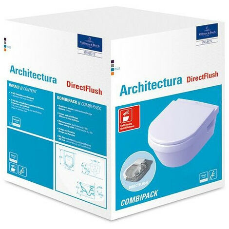 Combi-Pack ARCHITECTURA avec WC à paroi profonde DirectFlush et WC-Si blanc VILLEROY & BOCH