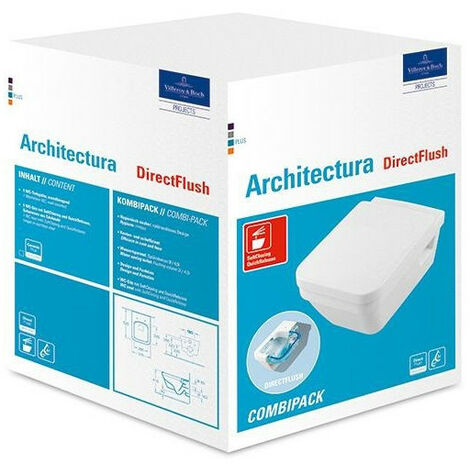 Combi-Pack ARCHITECTURA avec WC profond suspendu, sans bride DirectFl blanc VILLEROY & BOCH