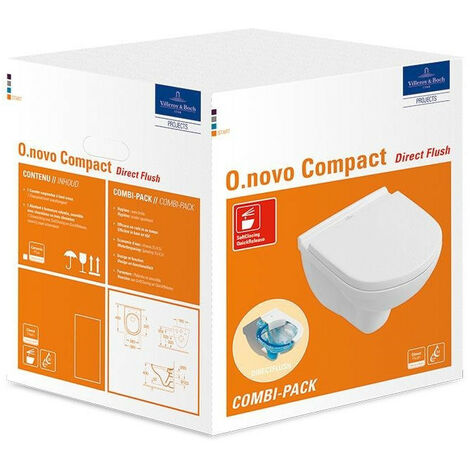 Combi-Pack O.NOVO avec WC à paroi profonde DirectFlush et WC-Si blanc VILLEROY & BOCH