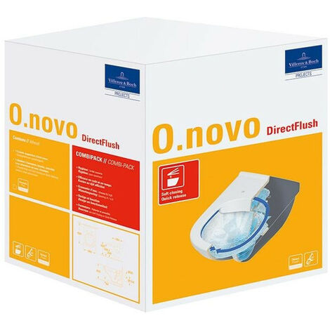 Combi-Pack O.NOVO DirectFlush avec WC suspendu profond DirectFlush et WC-Si blanc VILLEROY & BOCH