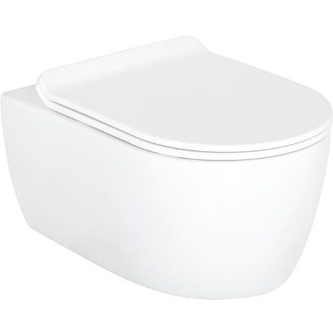 Combi-Pack Seja WC mural à fond creux sans bride et abattant WC sandwich Kapuas Softclose