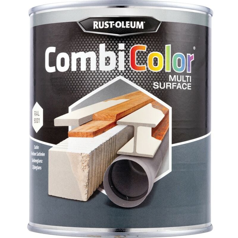 Finish - Rust-oleum 7493MS CombiColor Satin Cream Multi-surface Paint - 750ML