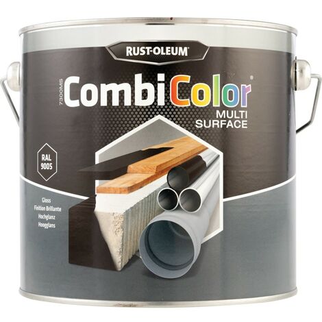 Rust-oleum 7379MS Combicolor Gloss Black Multi-surface Paint - 2.5LTR