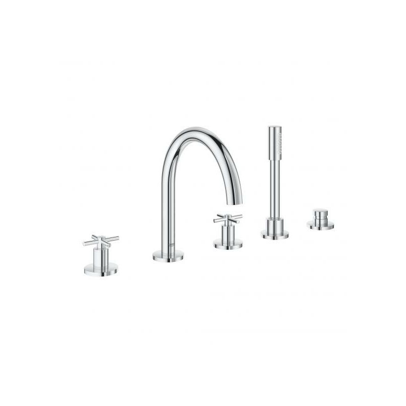 

Combinación de bañera de 5 agujeros Atrio, 2 consumidores, mangos cruzados, color: cromado - 19923003 - Grohe