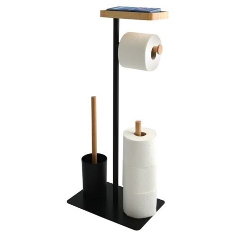 Combinación de inodoro con soporte para smartphone TEIKI Bamboo Black MSV