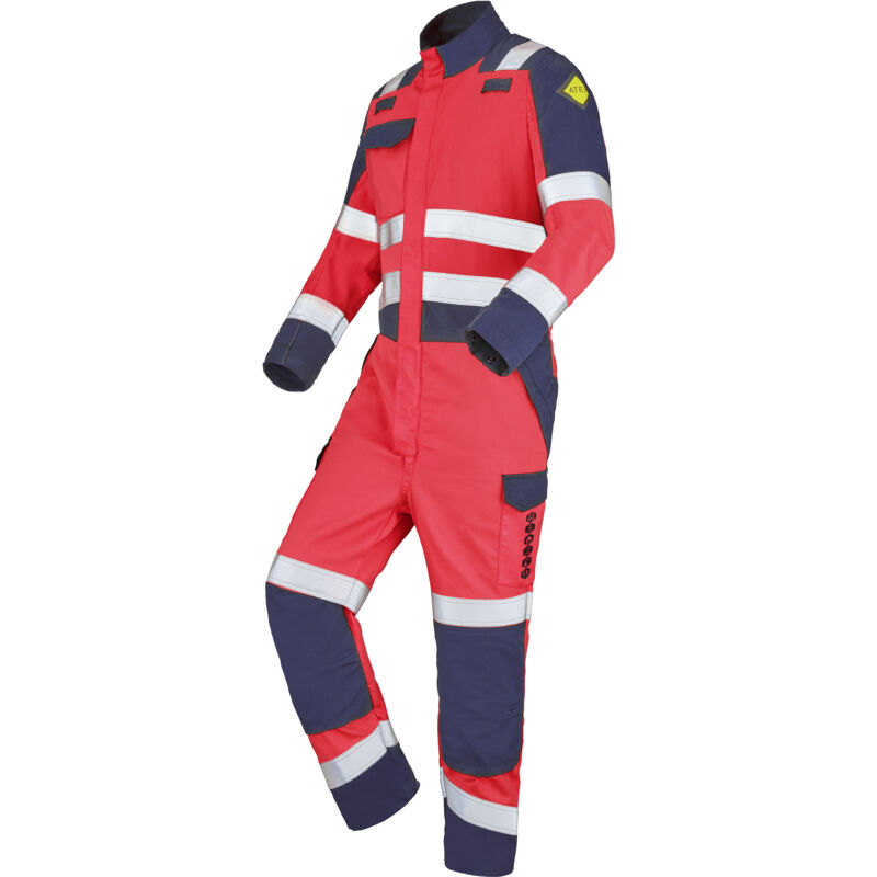 Combinaison 1 zip galan rouge fluo/bleu marine m - FR(44-46)