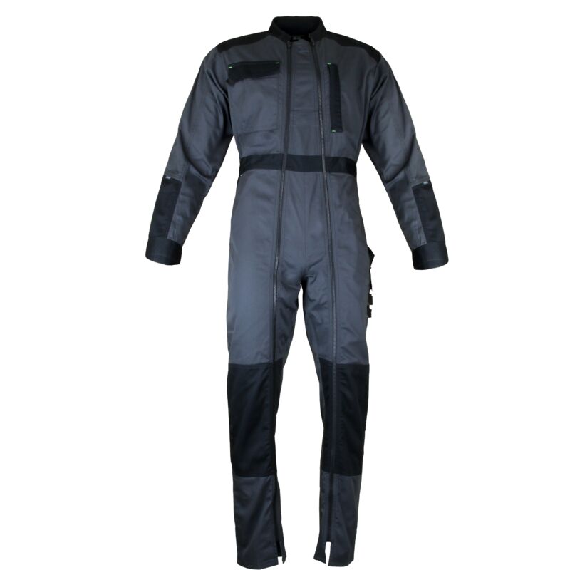 LMA - Combinaison de travail homme renforcée aux genoux Chlore Couleur Gris/noir - Taille Vêtement 5XL