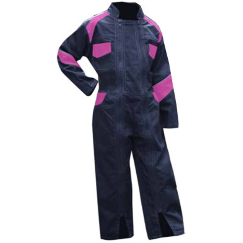 LMA - Combinaison de travail agricole enfant bleu/rose Fleur Couleur Bleu/Rose - Taille Vêtement 10 ans