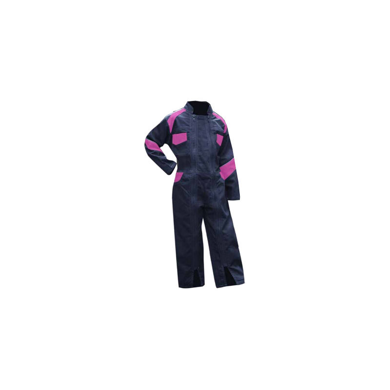 LMA - Combinaison de travail agricole enfant bleu/rose Fleur Couleur Bleu/Rose - Taille Vêtement 16 ans