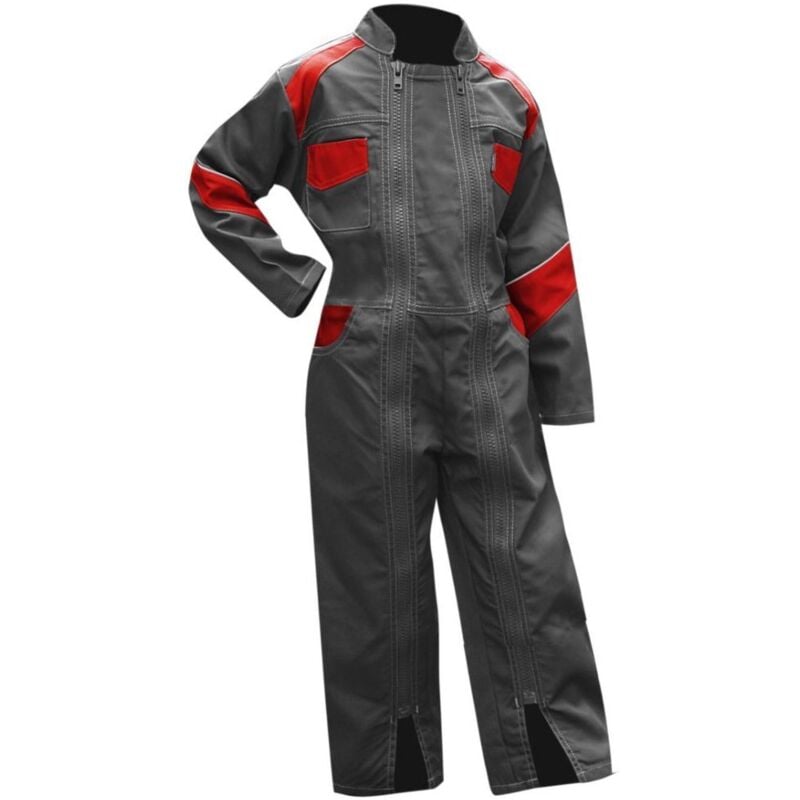 Combinaison de travail agricole enfant gris/rouge Tournesol LMA Couleur Gris/Rouge - Taille Vêtement 16 ans