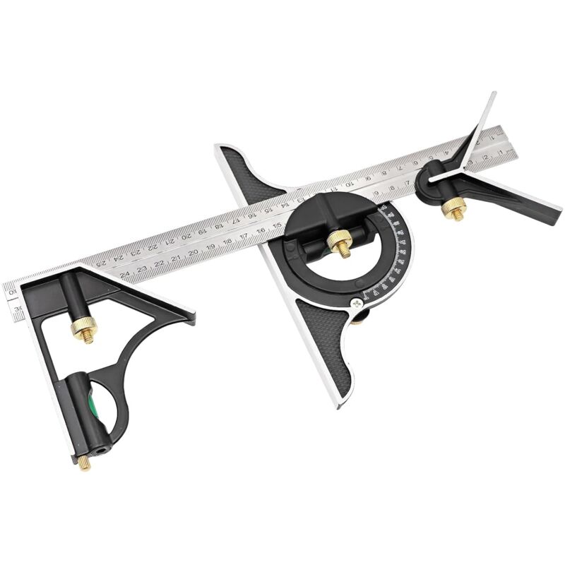 Combinaison 300mm multifonction Reglable Carré Heavy Duty Carré Outils Mesure Kits PréCision Protractor Angle Finder RèGle Carpentry Squares