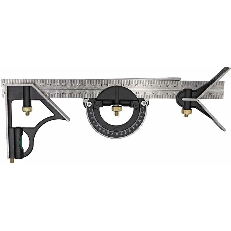 Combinaison 300mm multifonction réglable carré outil d'angle robuste Kits de mesure rapporteur de précision Angle Finder règle menuiserie carré