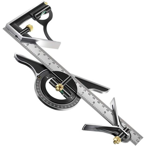 Combinaison 300mm Multifonction Réglable Carré Outils Carrés Robustes Kits De Mesure Rapporteur De Précision Angle Finder Règle Équerres De Menuiserie