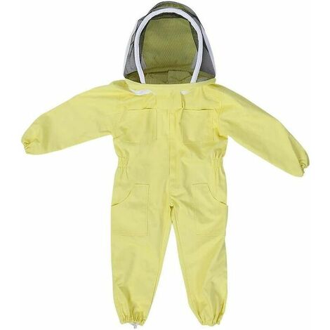 Combinaison Abeille Enfant -Vetement Apiculteur Enfant Combinaison de protection professionnelle pour l'apiculture pour enfants visiteur de ferme d'abeilles protection de l'��quipement (M)