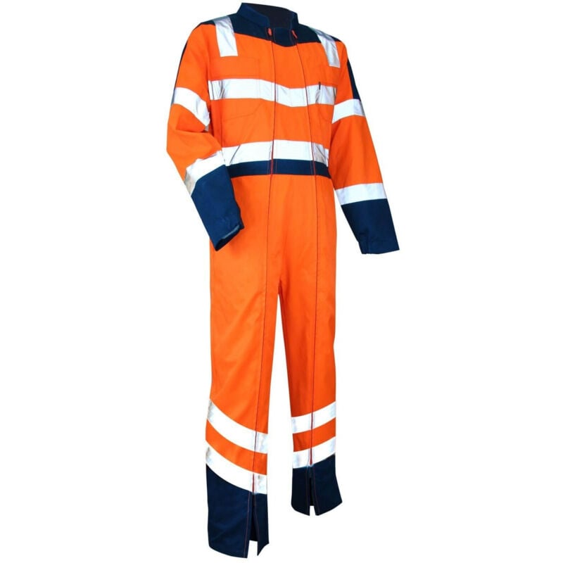 Combinaison LMA 4080 Vigilance taille 5 haute visibilité double fermeture bleu orange